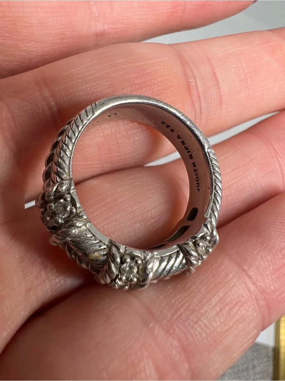 Judith Ripka Silver Braided Floral Band Ring - Picture 9 of 15